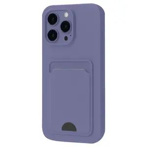 İphone 16 Plus Kılıf Kelvin Kartvizitli Silikon - Lila