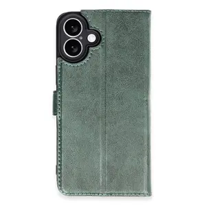 İphone 16 Plus Kılıf Trend S Plus Kapaklı Kılıf - Yeşil