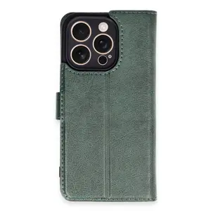 İphone 16 Pro Kılıf Trend S Plus Kapaklı Kılıf - Yeşil