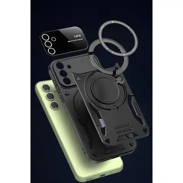 Samsung Galaxy S24 Fe Kılıf Joy Lens Standlı Kapak - Koyu Yeşil