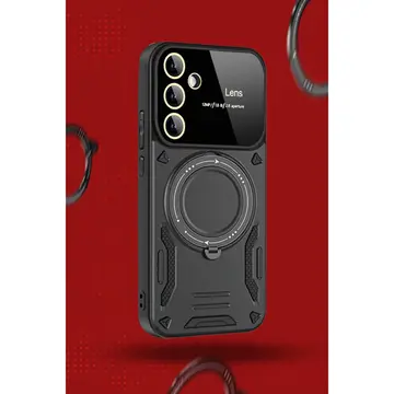 Samsung Galaxy S24 Fe Kılıf Joy Lens Standlı Kapak - Koyu Yeşil