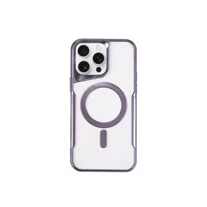 İphone 15 Pro Max Kılıf Boyi Magsafe Silikon Kapak - Derin Mor