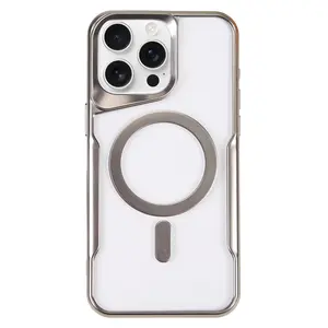 İphone 16 Pro Kılıf Boyi Magsafe Silikon Kapak - Gümüş