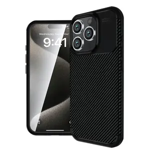İphone 16 Pro Kılıf Auto Focus Karbon Kapak - Siyah