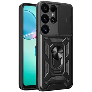 Samsung Galaxy S25 Ultra Kılıf Pars Lens Yüzüklü Silikon - Siyah