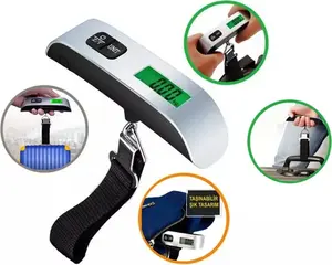 Fithome 50 Kg Dijital Askılı Bagaj Tartısı Lcd Ekranlı Elektronik Bavul Kantarı Hassas El Terazisi