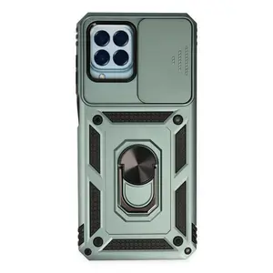 Newface Samsung Galaxy M33 Kılıf Pars Lens Yüzüklü Silikon - Yeşil