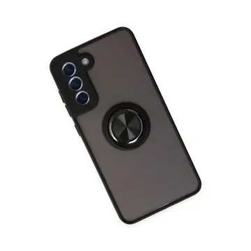 Newface Samsung Galaxy S21 Fe Kılıf Montreal Yüzüklü Silikon Kapak - Siyah