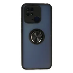 Newface Xiaomi Redmi 10c Kılıf Montreal Yüzüklü Silikon Kapak - Siyah
