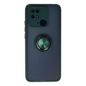 Newface Xiaomi Redmi 10c Kılıf Montreal Yüzüklü Silikon Kapak - Yeşil