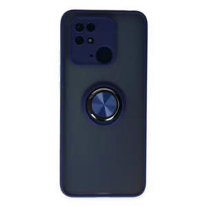 Newface Xiaomi Redmi 10c Kılıf Montreal Yüzüklü Silikon Kapak - Lacivert