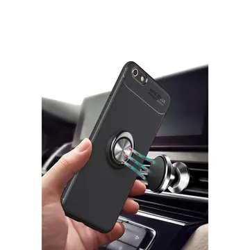 Newface Apple İphone 6 Kılıf Range Yüzüklü Silikon - Kırmızı