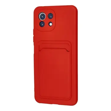 Xiaomi Mi 11 Kılıf Kelvin Kartvizitli Silikon - Kırmızı