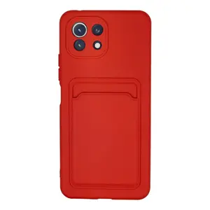 Xiaomi Mi 11 Lite Kılıf Kelvin Kartvizitli Silikon - Kırmızı
