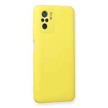 Xiaomi Redmi Note 10 Kılıf Nano İçi Kadife Silikon - Sarı
