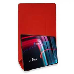 Samsung Galaxy T970 Tab S7 Plus 12.4 Kılıf Tablet Smart Kılıf - Kırmızı