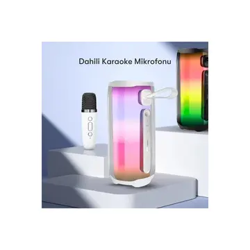 Pluse 5 Mikrofonlu Rgb Kablosuz Hoparlör - Beyaz