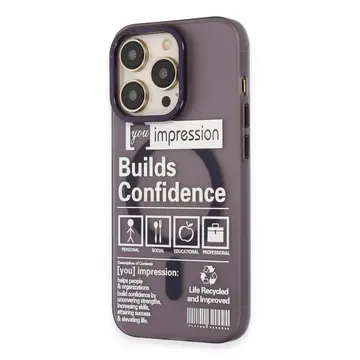 Newface Apple İphone 14 Pro Kılıf Apollo Magneticsafe Desenli Kapak - Apollo Mor - 6