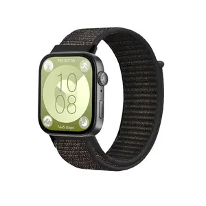 Huawei Fit 4 Hasırlı Cırtcırtlı Kordon - Siyah
