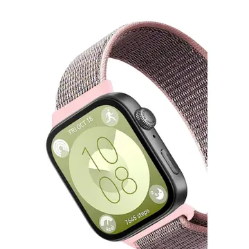 Huawei Fit 4 Hasırlı Cırtcırtlı Kordon - Pembe