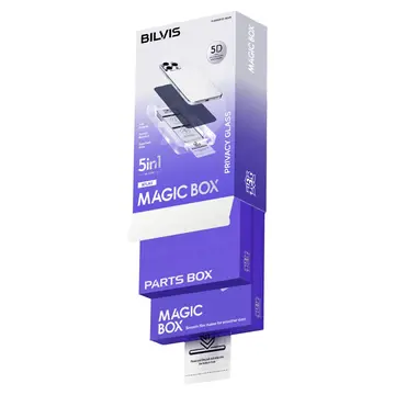 İphone 14 Bilvis 5in1 5d Magic Hayalet Cam Ekran Koruyucu - Siyah