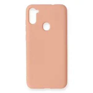 Samsung Galaxy A11 Kılıf Nano İçi Kadife Silikon - Pudra