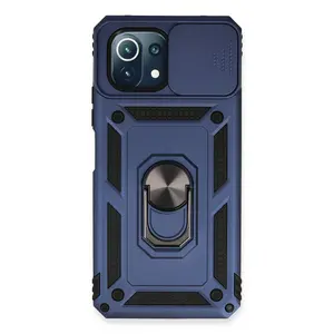 Xiaomi Mi 11 Lite Kılıf Pars Lens Yüzüklü Silikon - Lacivert