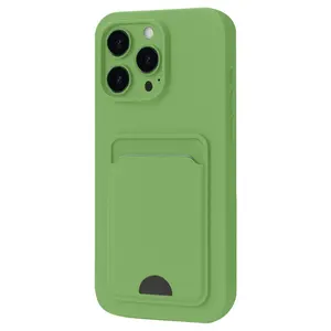 İphone 16 Pro Kılıf Kelvin Kartvizitli Silikon - Açık Yeşil