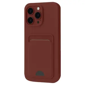 İphone 16 Pro Max Kılıf Kelvin Kartvizitli Silikon - Bordo