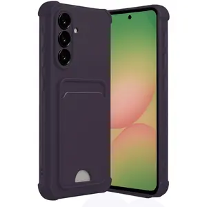 Samsung Galaxy A56 Kılıf Kelvin Kartvizitli Silikon - Derin Mor