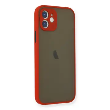 Newface Apple İphone 12 Mini Kılıf Montreal Silikon Kapak - Kırmızı
