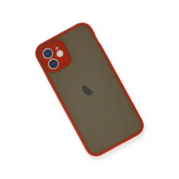 Newface Apple İphone 12 Mini Kılıf Montreal Silikon Kapak - Kırmızı