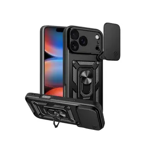İphone 17 Pro Pars Lens Yüzüklü Silikon - Siyah