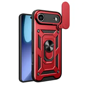İphone 17 Air Pars Lens Yüzüklü Silikon - Kırmızı