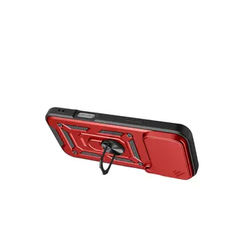 İphone 17 Pro Pars Lens Yüzüklü Silikon - Kırmızı
