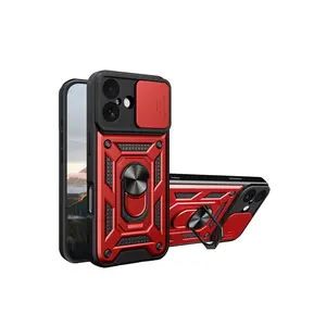 İphone 17 Pars Lens Yüzüklü Silikon - Kırmızı