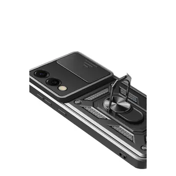 Samsung Galaxy S25 Edge Pars Lens Yüzüklü Silikon - Siyah
