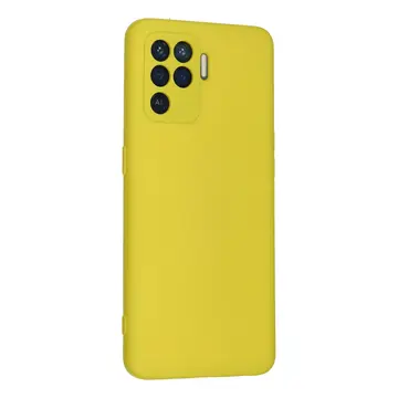 Oppo Reno 5 Lite Kılıf Nano İçi Kadife Silikon - Sarı