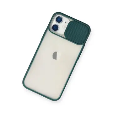 İphone 11 Kılıf Palm Buzlu Kamera Sürgülü Silikon - Yeşil