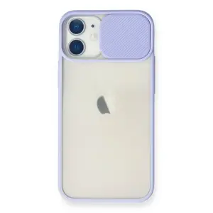 İphone 11 Kılıf Palm Buzlu Kamera Sürgülü Silikon - Lila