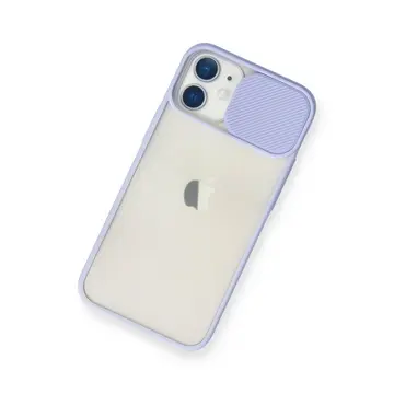 İphone 11 Kılıf Palm Buzlu Kamera Sürgülü Silikon - Lila