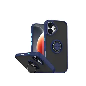 İphone 17 Montreal Yüzüklü Silikon Kapak - Lacivert