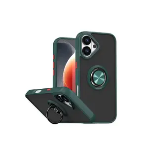 İphone 17 Montreal Yüzüklü Silikon Kapak - Yeşil