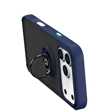 İphone 17 Pro Montreal Yüzüklü Silikon Kapak - Lacivert