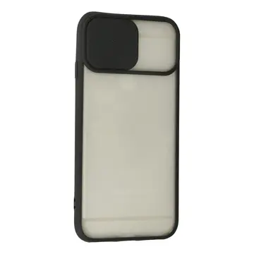 İphone 6 Plus Kılıf Palm Buzlu Kamera Sürgülü Silikon - Siyah