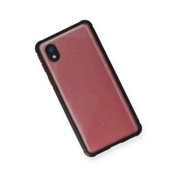 Newface Samsung Galaxy A01 Core Kılıf Miami Şeffaf Silikon - Siyah