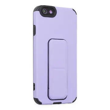 İphone 6 Kılıf Mega Standlı Silikon - Lila