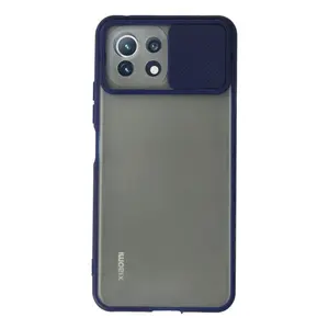 Xiaomi Mi 11 Lite Kılıf Palm Buzlu Kamera Sürgülü Silikon - Lacivert