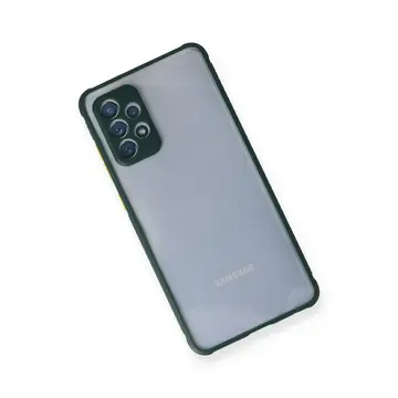 Newface Samsung Galaxy A72 Kılıf Miami Şeffaf Silikon - Koyu Yeşil