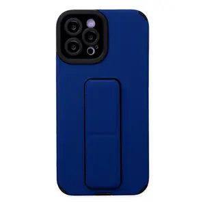 Newface Apple İphone 12 Pro Max Kılıf Mega Standlı Silikon - Mavi